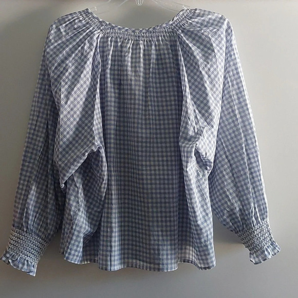 NEW Rails Mariah Carolina Blue Gingham Button Up Top Blouse 1X New Preppy - Picture 9 of 9